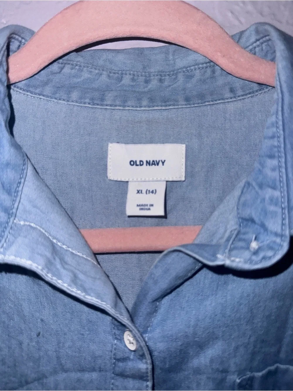 Old Navy Light Blue Casual Denim Button-Down Shirt